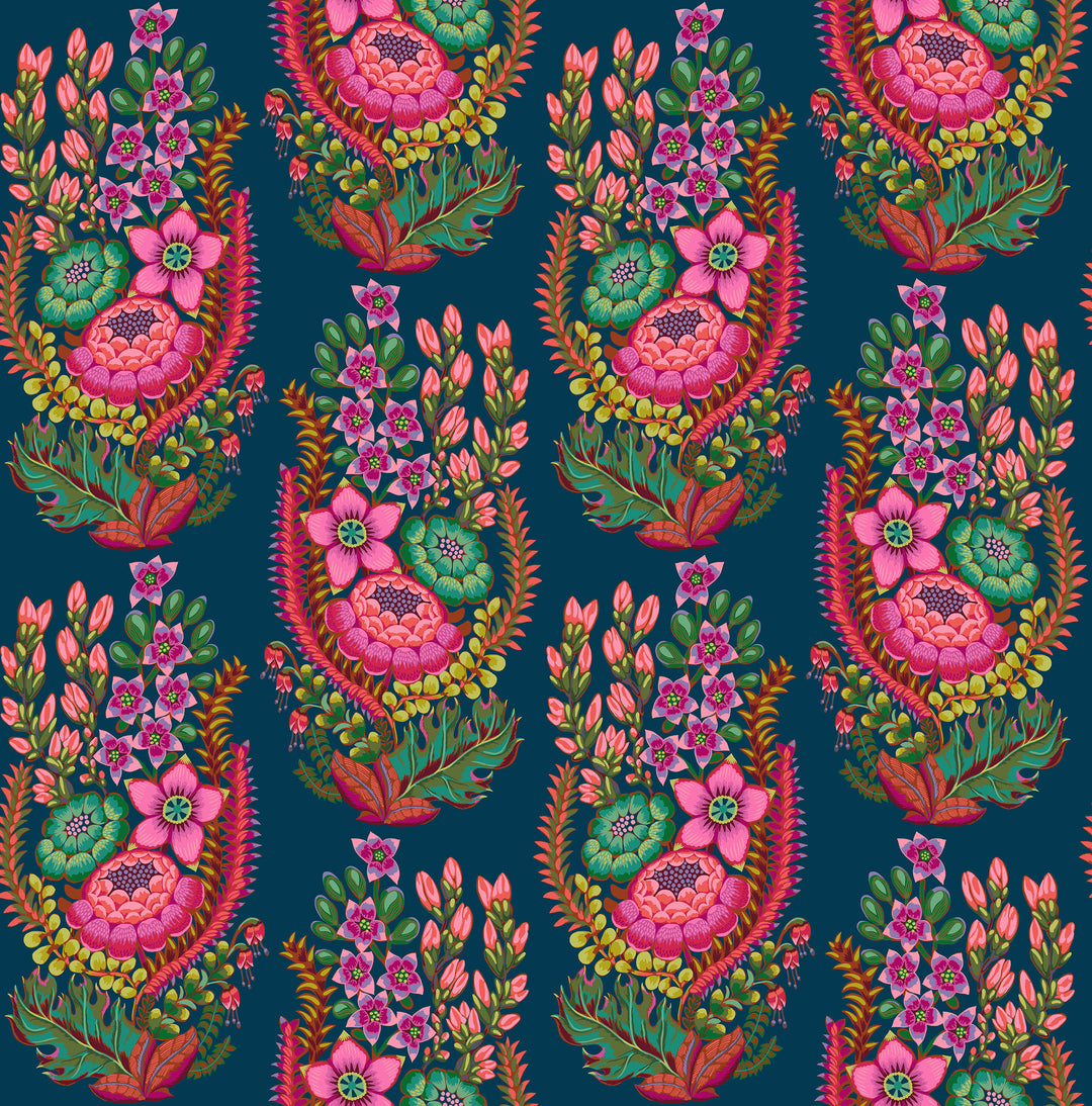 Outstretched in Azure quilting fabric, part of the Rhapsody fabric collection by Anna Maria Parry (SKU: AMT170-49C)