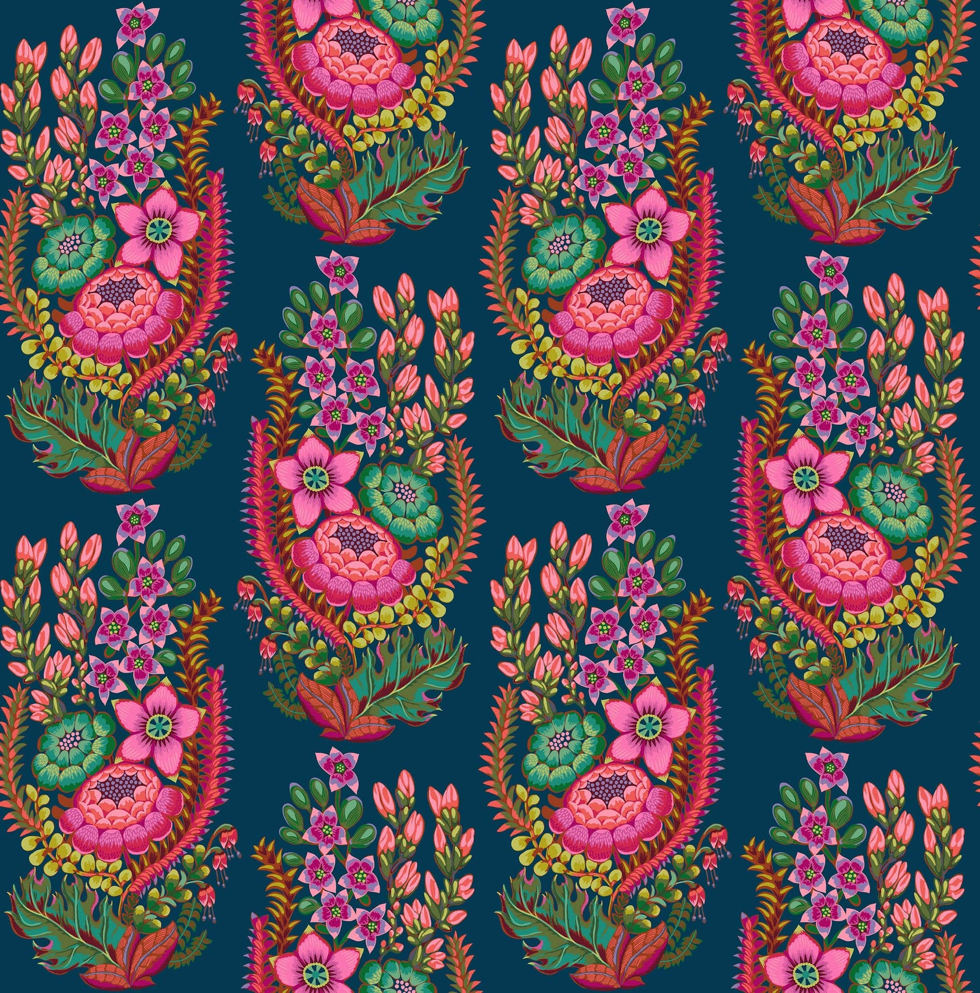 Outstretched in Azure quilting fabric, part of the Rhapsody fabric collection by Anna Maria Parry (SKU: AMT170-49C)