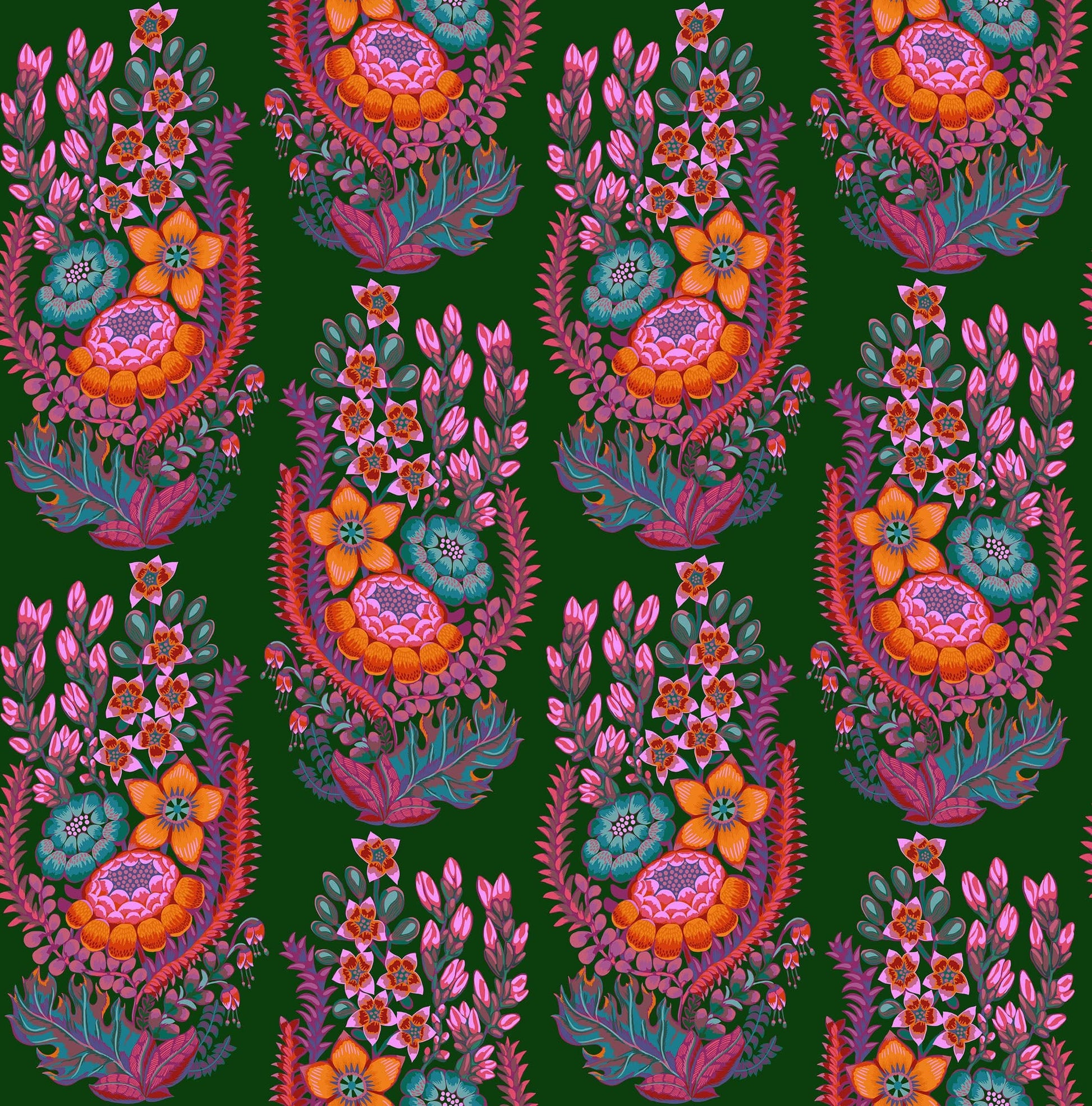 Outstretched in Forest quilting fabric, part of the Rhapsody fabric collection by Anna Maria Parry (SKU: AMT170-78L)