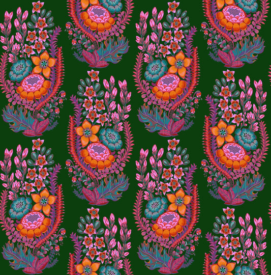 Outstretched in Forest quilting fabric, part of the Rhapsody fabric collection by Anna Maria Parry (SKU: AMT170-78L)