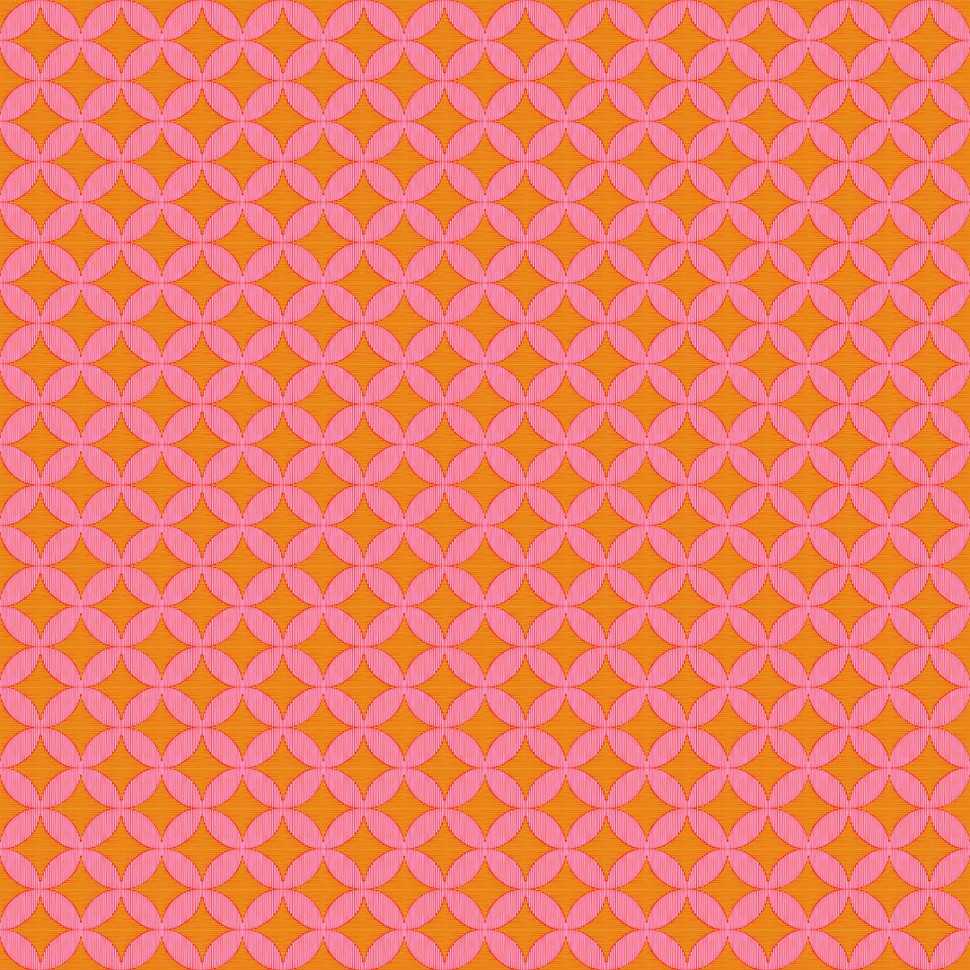 Woven Windows in Mango quilting fabric, part of the Rhapsody fabric collection by Anna Maria Parry (SKU: AMT171-23C)