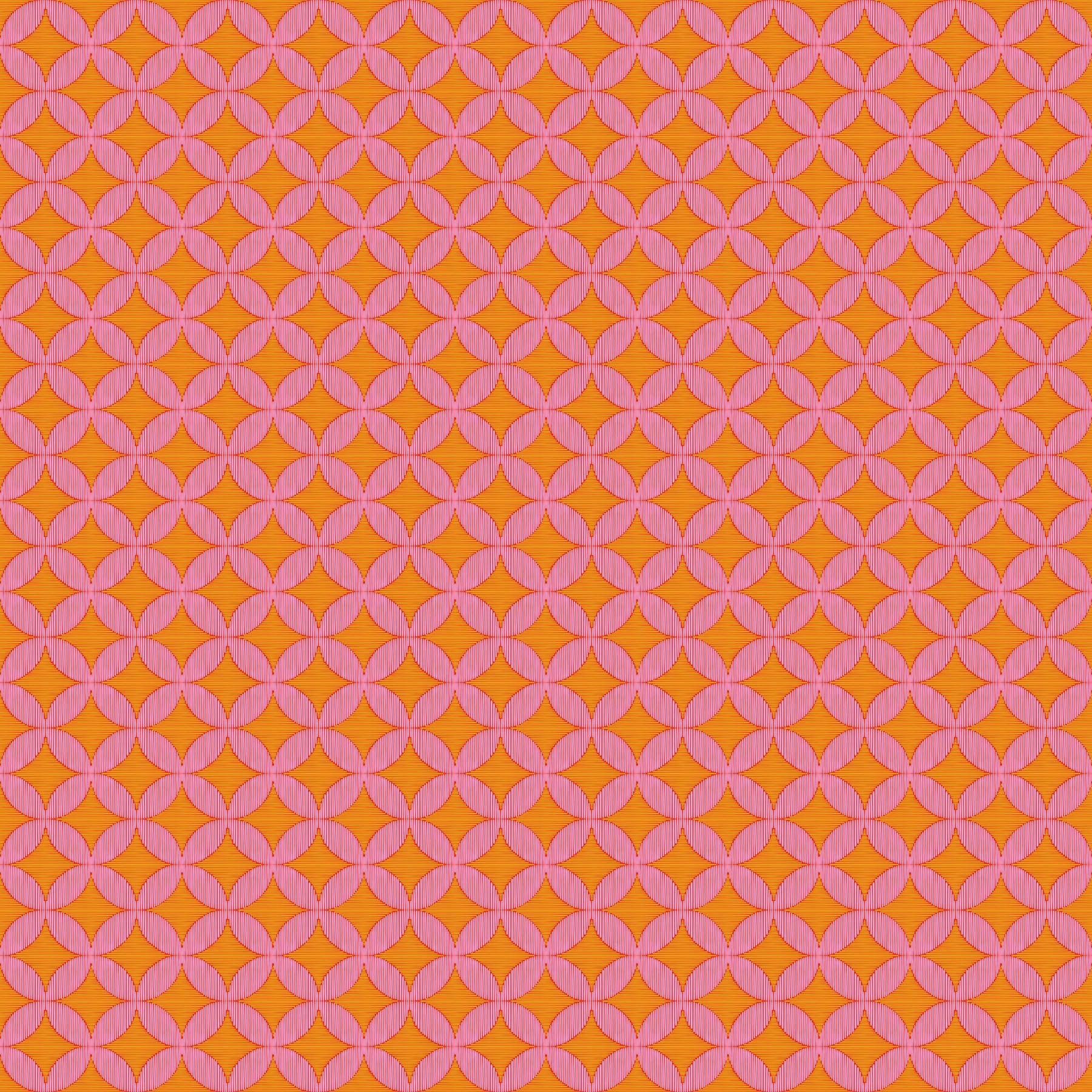 Woven Windows in Mango quilting fabric, part of the Rhapsody fabric collection by Anna Maria Parry (SKU: AMT171-23C)