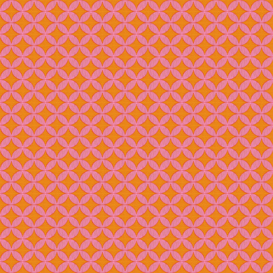 Woven Windows in Mango quilting fabric, part of the Rhapsody fabric collection by Anna Maria Parry (SKU: AMT171-23C)