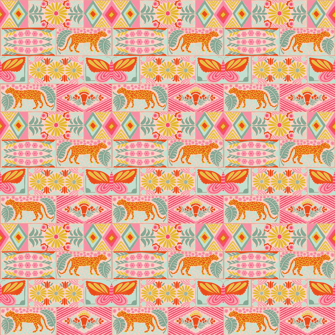 Bricklayer in Sunny quilting fabric, part of the Rhapsody fabric collection by Anna Maria Parry (SKU: AMT174-52C)