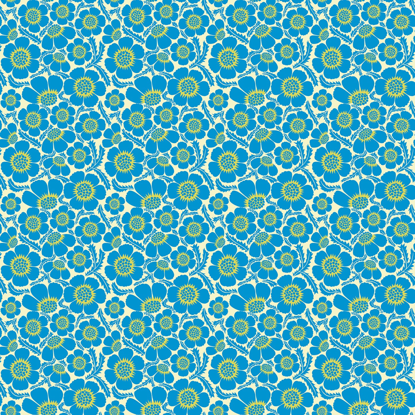 Prickly in Cerulean quilting fabric, part of the Clean Cut Cotton fabric collection by Anna Maria Textiles (SKU: AMT185-62C)
