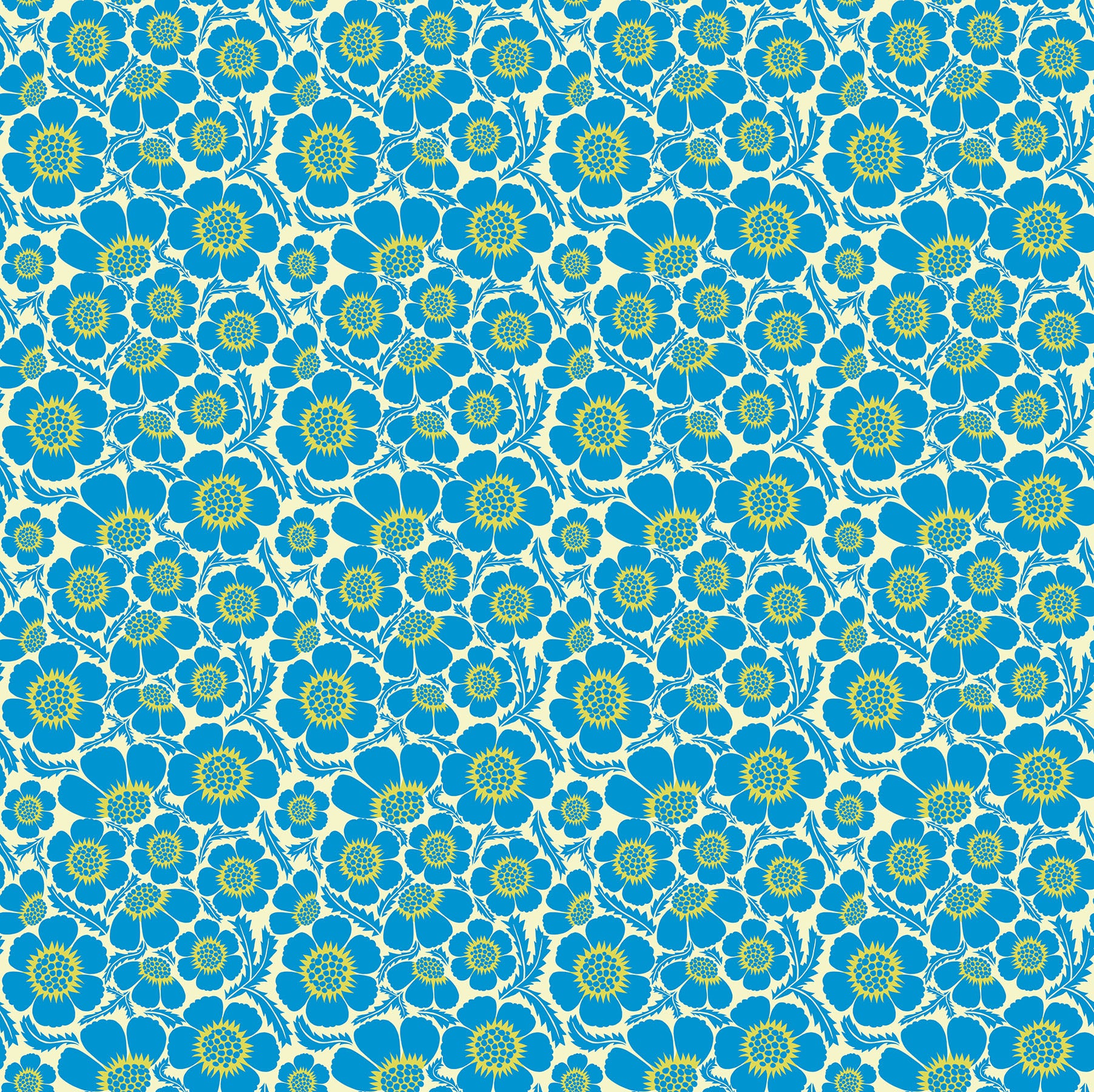 Prickly in Cerulean quilting fabric, part of the Clean Cut Cotton fabric collection by Anna Maria Textiles (SKU: AMT185-62C)