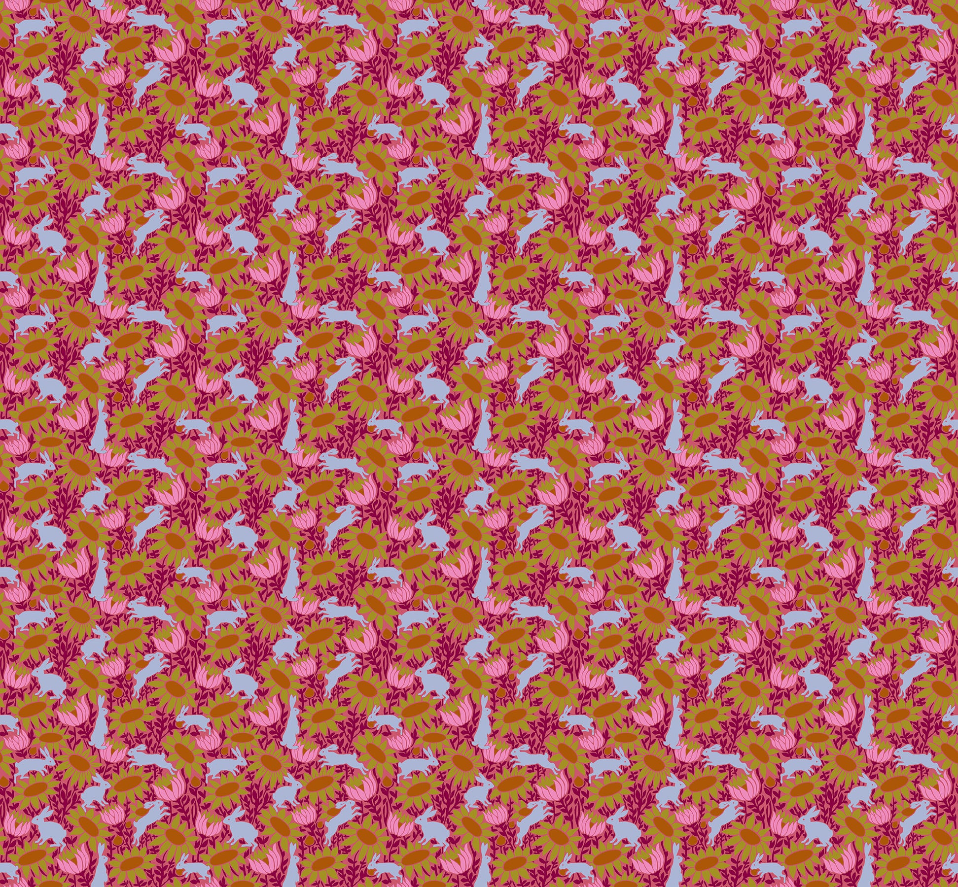 Chase in Strawberry quilting fabric, part of the Mosaic Menagerie fabric collection by Anna Maria Textiles (SKU: AMT187-23L)