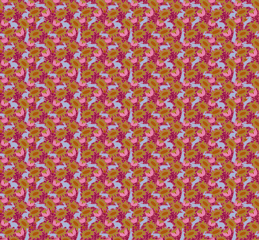 Chase in Strawberry quilting fabric, part of the Mosaic Menagerie fabric collection by Anna Maria Textiles (SKU: AMT187-23L)