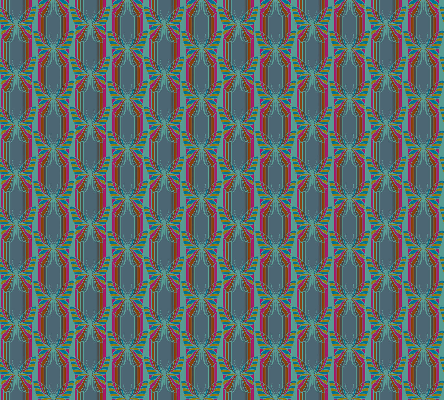 Hidden in Dusk quilting fabric, part of the Mosaic Menagerie fabric collection by AMT Textiles (SKU: AMT189-68V)