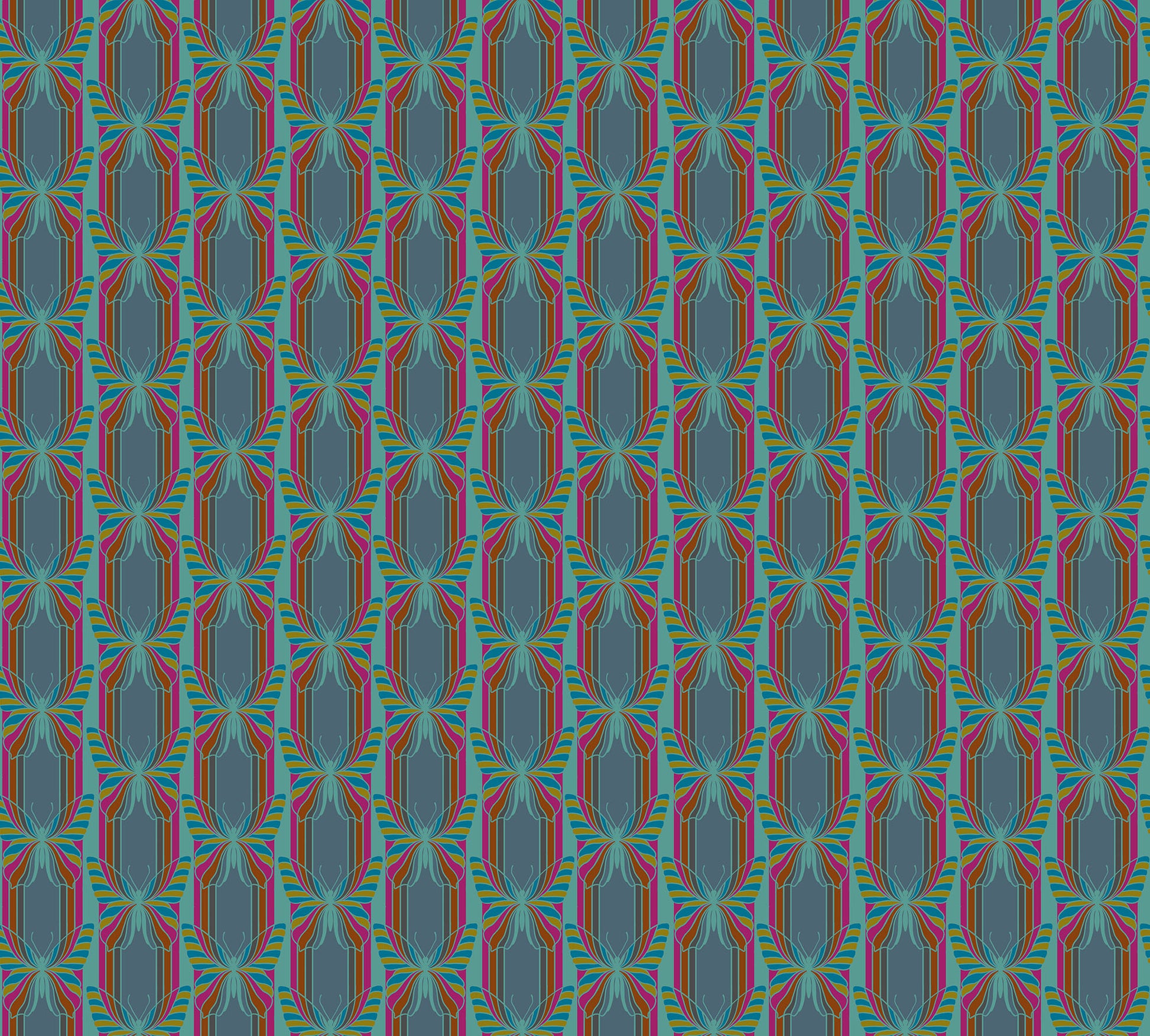 Hidden in Dusk quilting fabric, part of the Mosaic Menagerie fabric collection by AMT Textiles (SKU: AMT189-68V)