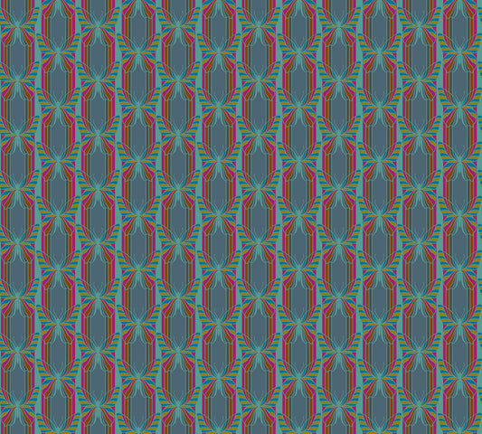 Hidden in Dusk quilting fabric, part of the Mosaic Menagerie fabric collection by AMT Textiles (SKU: AMT189-68V)