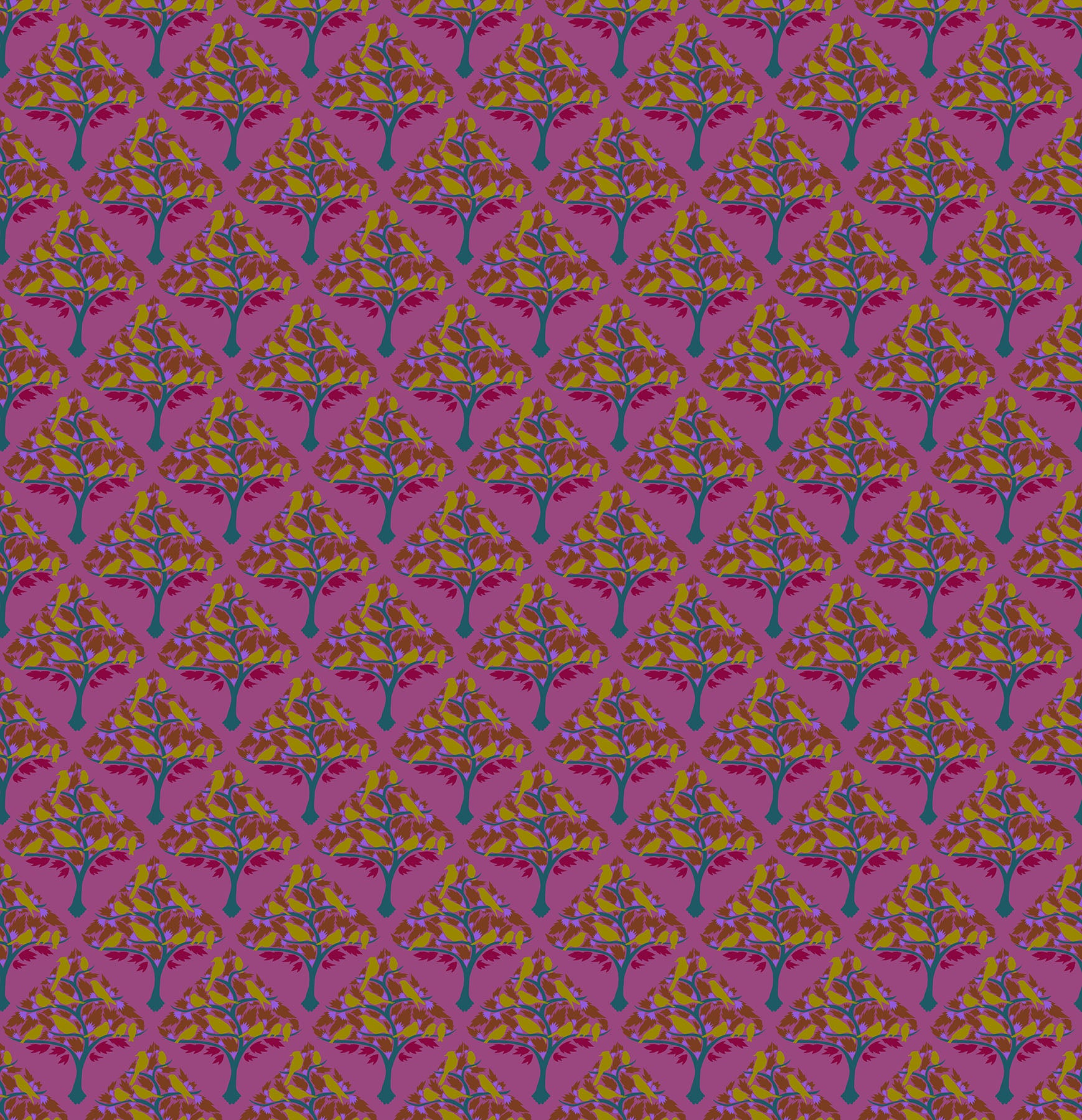 Ornaments in Plum quilting fabric, part of the Mosaic Menagerie fabric collection by Anna Maria Textiles (SKU: AMT190-84L)