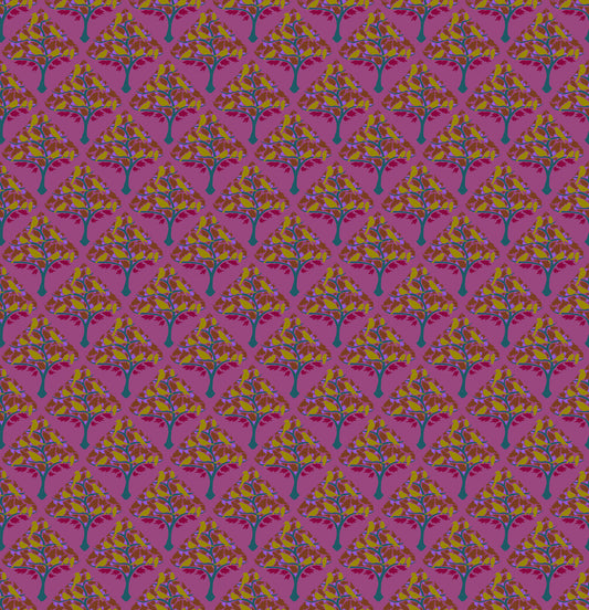 Ornaments in Plum quilting fabric, part of the Mosaic Menagerie fabric collection by Anna Maria Textiles (SKU: AMT190-84L)