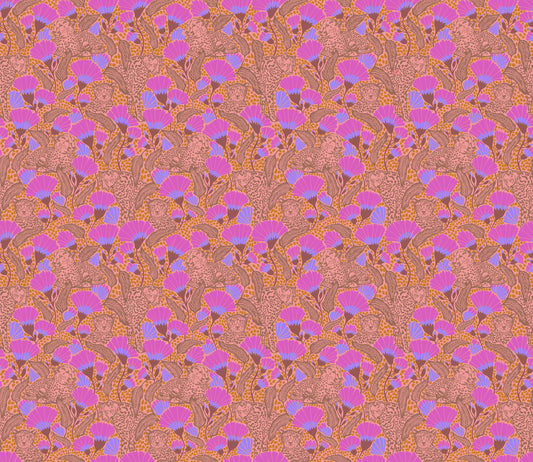 Cheetah Cloth in Coral quilting fabric, part of the Mosaic Menagerie fabric collection by Anna Maria Textiles (SKU: AMT191-23L)