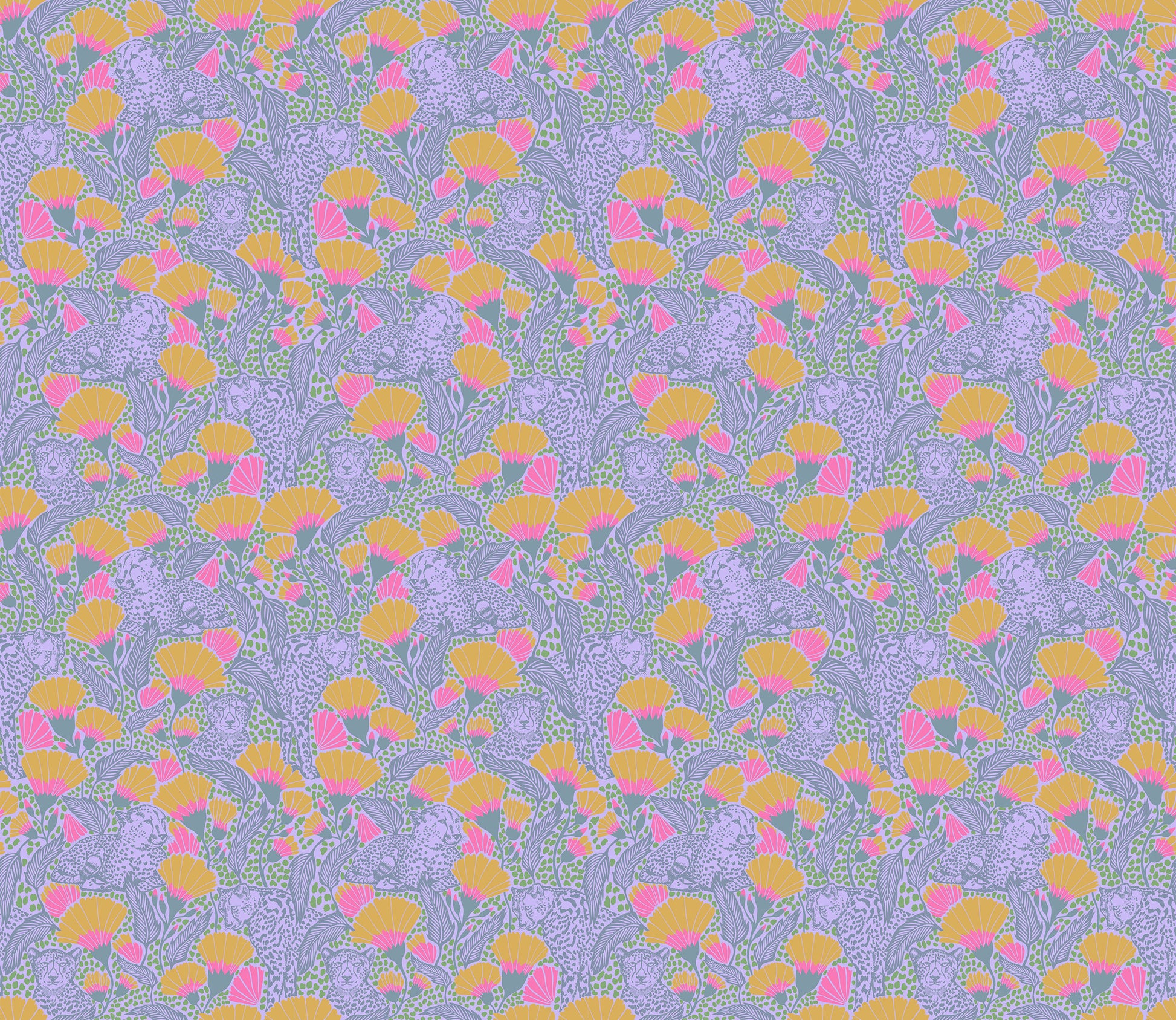 Cheetah Cloth in Periwinkle quilting fabric, part of the Mosaic Menagerie fabric collection by Anna Maria Textiles (SKU: AMT191-40C)