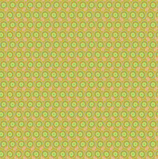 Dancers in Lime quilting fabric, part of the Sunseekers fabric collection by Anna Maria Textiles (SKU: AMT193-71V)