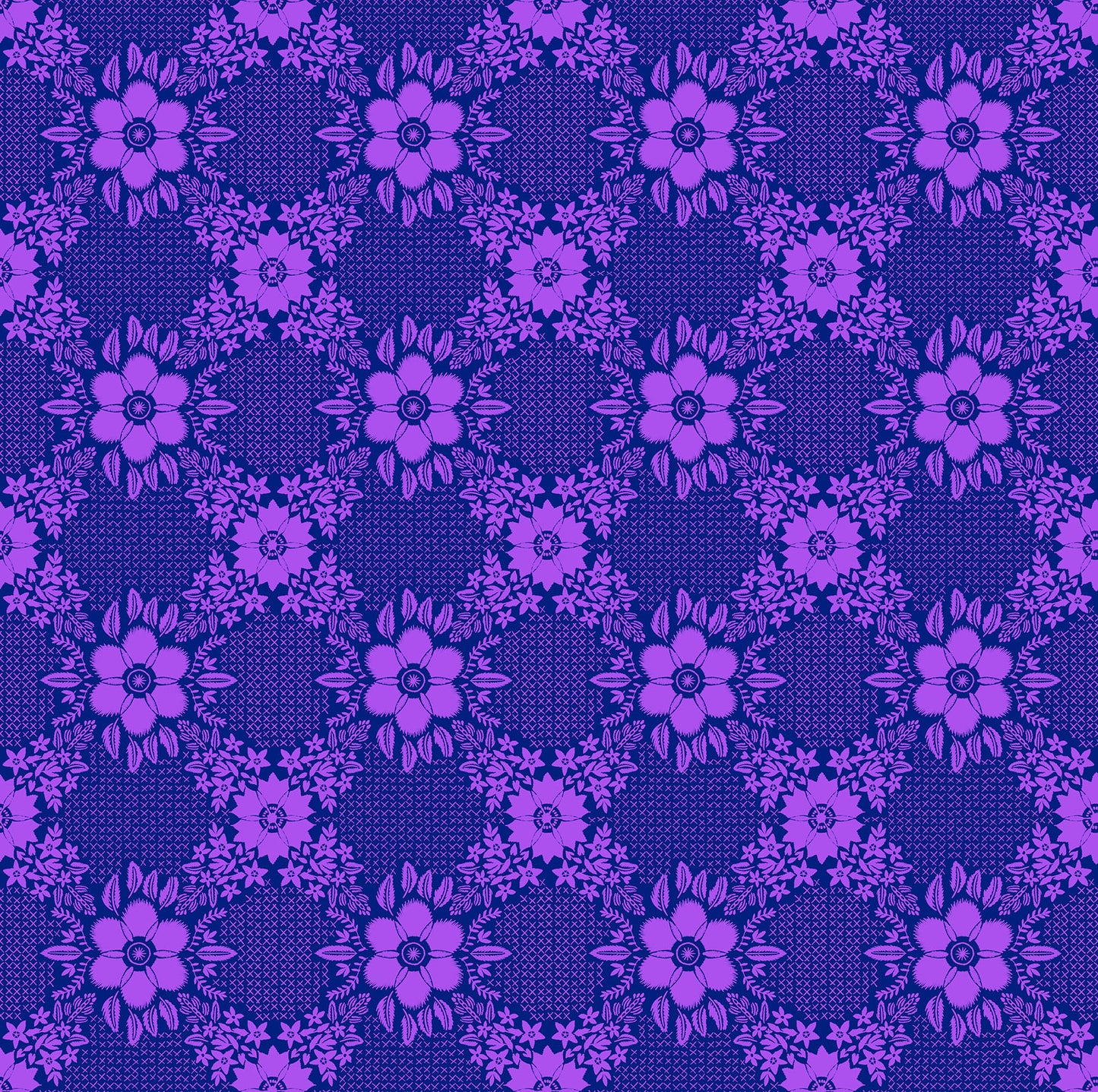 Embroidery in Grape quilting fabric, part of the Sunseekers fabric collection by Anna Maria Textiles (SKU: AMT194-86L)