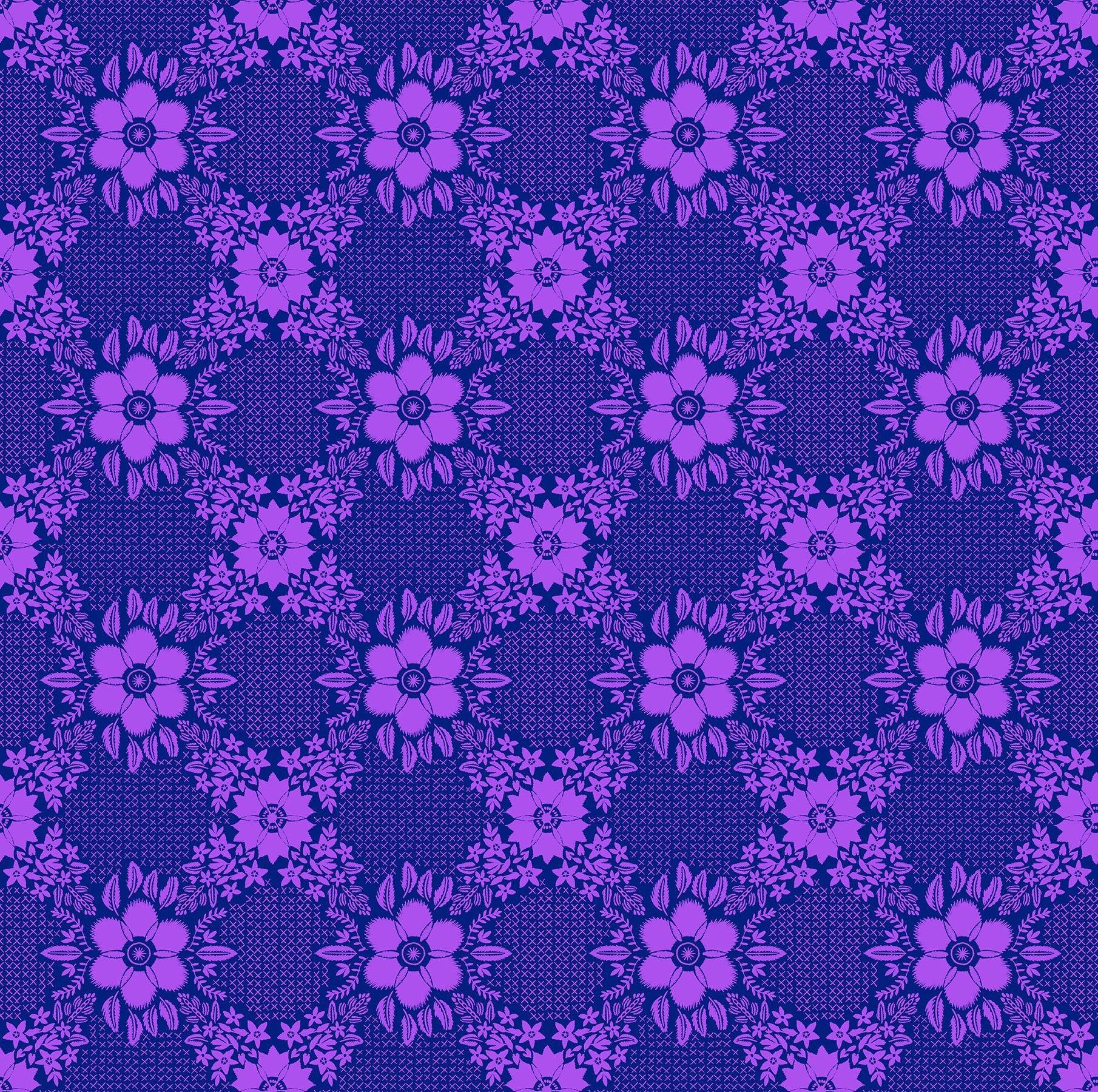 Embroidery in Grape quilting fabric, part of the Sunseekers fabric collection by Anna Maria Textiles (SKU: AMT194-86L)