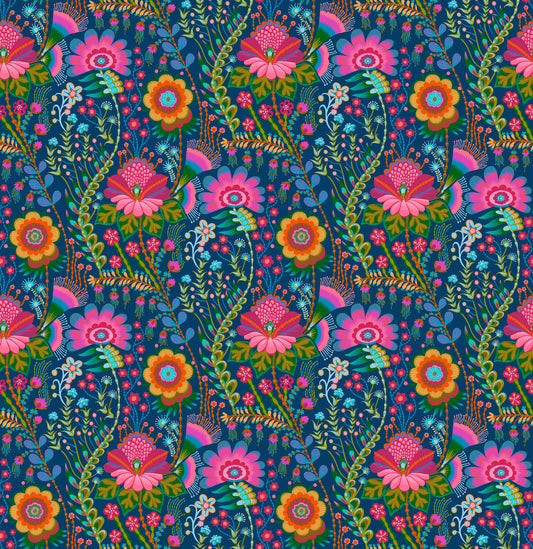 Seeking in Prussian quilting fabric, part of the Sunseekers fabric collection by Anna Maria Textiles (SKU: AMT197-69C)