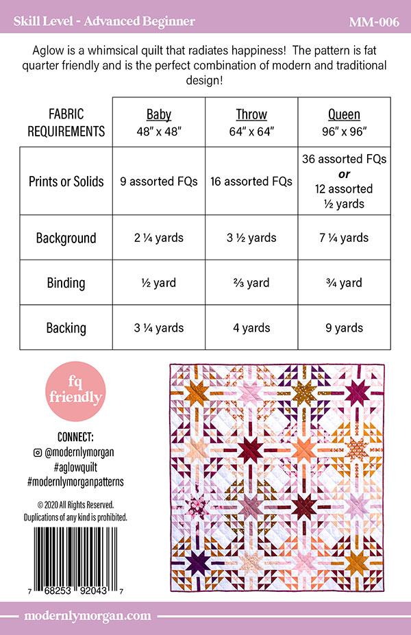 Aglow - Quilt Pattern - Modernly Morgan - MM-006 - Paper Pattern