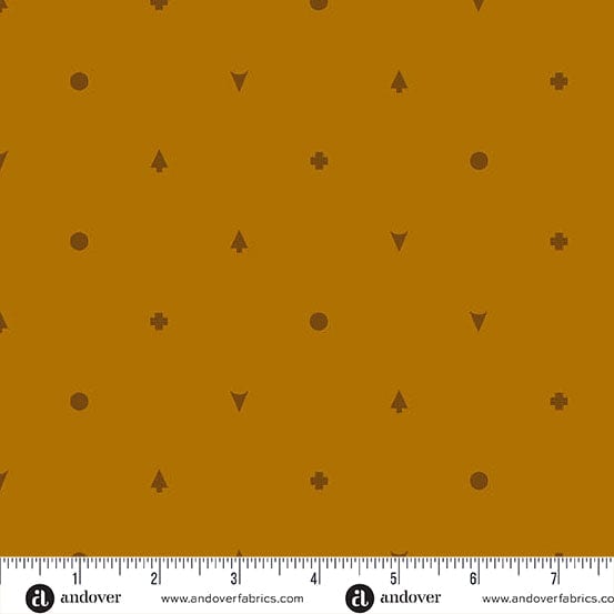 Ginger Symbolic quilting fabric, part of the Camp Kitschy Lala fabric collection by Alison Glass (SKU: A-1718-N)