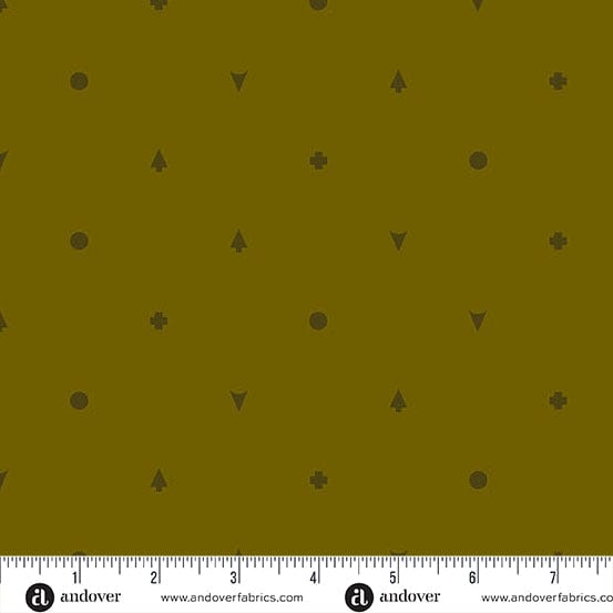 Mushroom Symbolic quilting fabric, part of the Camp Kitschy Lala fabric collection by Alison Glass (SKU: A-1718-G)