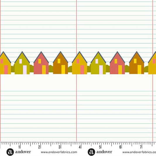 Paper Pen Pal quilting fabric, part of the Camp Kitschy Lala fabric collection by Alison Glass (SKU: A-1714-L)