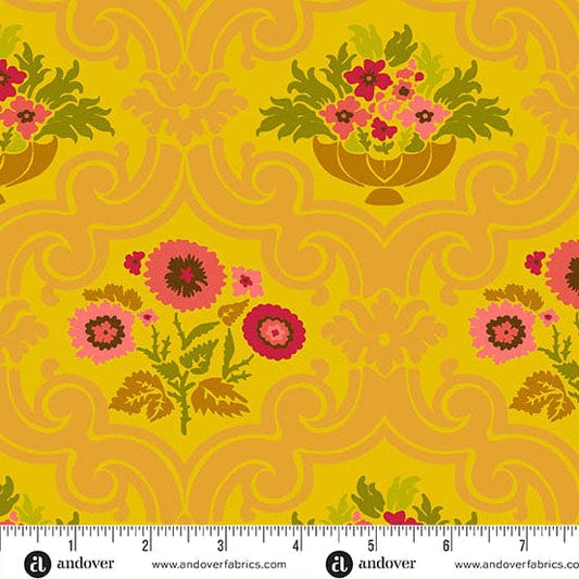 Yarrow Courtyard quilting fabric, part of the Camp Kitschy Lala fabric collection by Alison Glass (SKU: A-1713-Y)