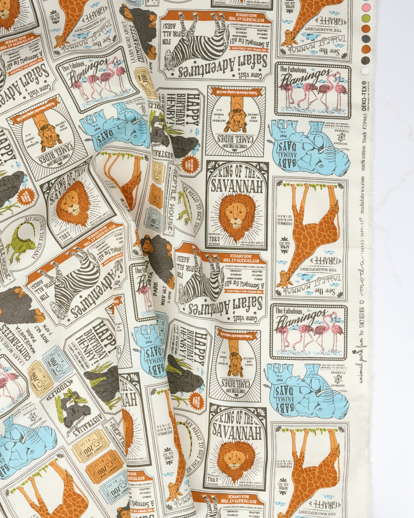 PREORDER - Animal Park Fun - Vintage Zoo - Stacy Iest Hsu - 20965 11 - Half Yard