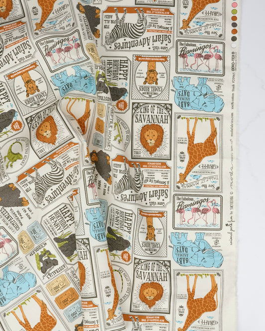 PREORDER - Animal Park Fun - Vintage Zoo - Stacy Iest Hsu - 20965 11 - Half Yard