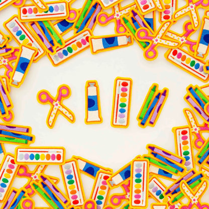 Sarah Hearts - Art Supply - Embroidered Peel & Stick or Sew-On Patches - PAT177