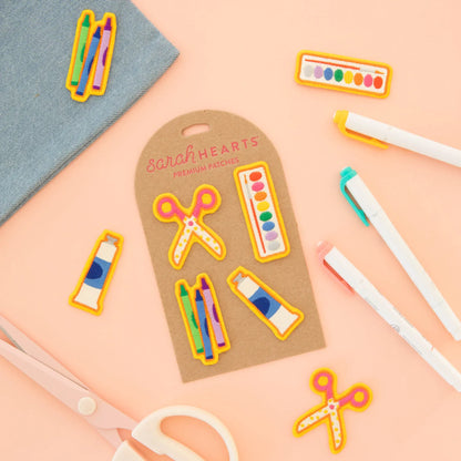 Sarah Hearts - Art Supply - Embroidered Peel & Stick or Sew-On Patches - PAT177