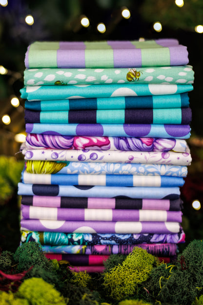 Down to Earth + True Colors Sticks and Stones COOL HALF YARD BUNDLE by Tula Pink, 18 pieces (Preorder)