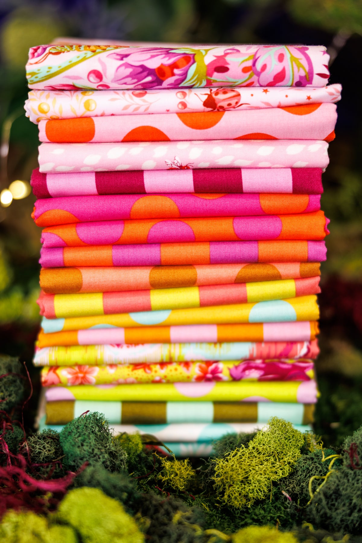Down to Earth + True Colors Sticks and Stones WARM HALF YARD BUNDLE by Tula Pink, 18 pieces (Preorder)