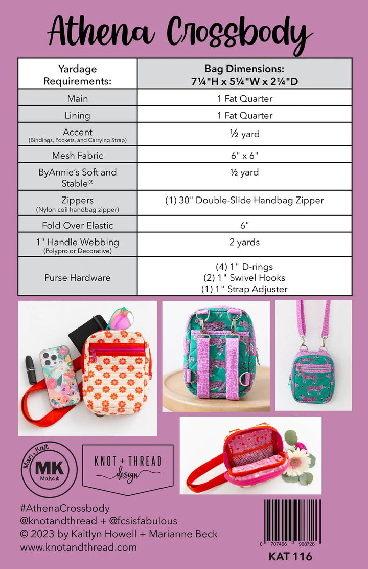 Athena Crossbody - Knot and Thread Designs - KAT 116 - Printed Pattern