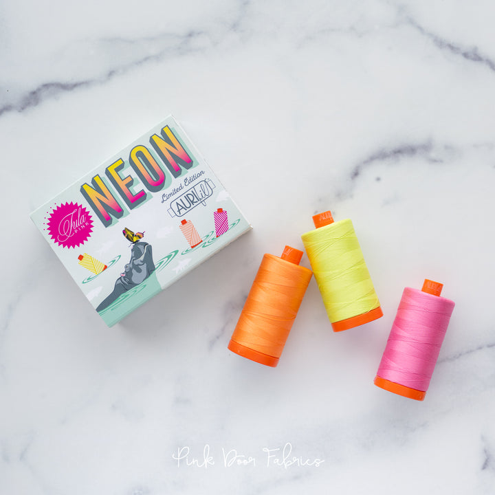 Neon & Neutrals 3 Large Spool - Aurifil Thread Set - Tula Pink for Aurifil - 3 pcs - TP50EC3