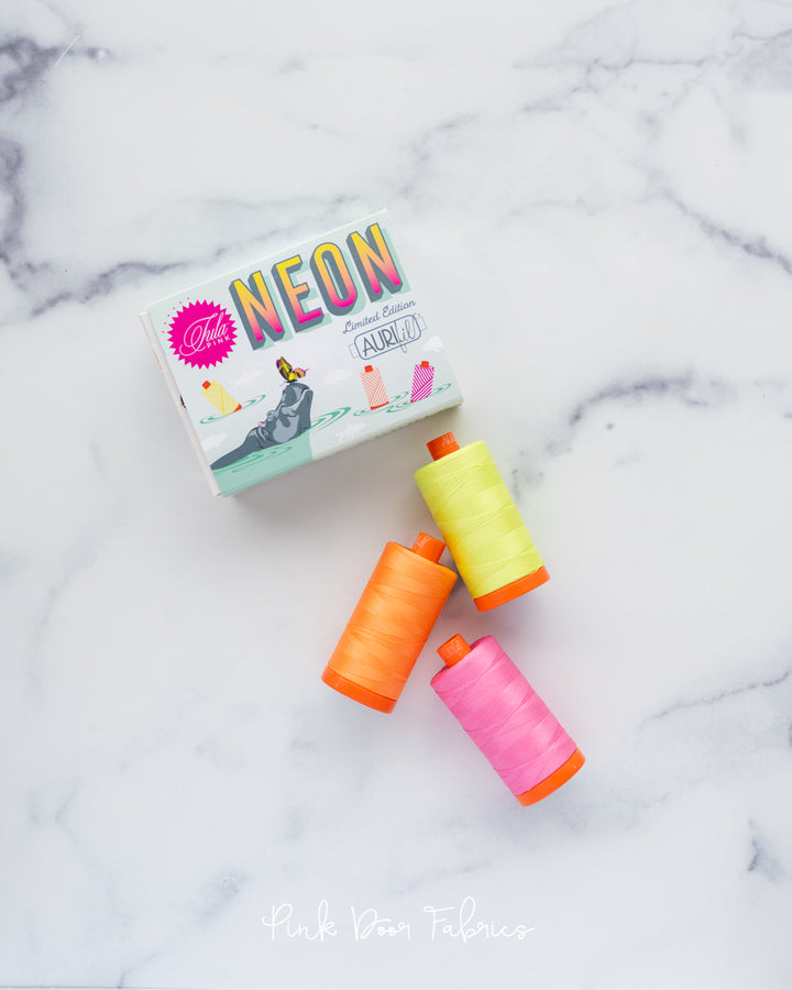 Neon & Neutrals 3 Large Spool - Aurifil Thread Set - Tula Pink for Aurifil - 3 pcs - TP50EC3