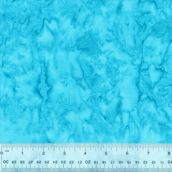 A closeup shot of the quilting fabric pattern called BeColourful Blush, designed by Jacqueline de Jonge, in the ocean blue colorway. The SKU is BCB19Q-X.