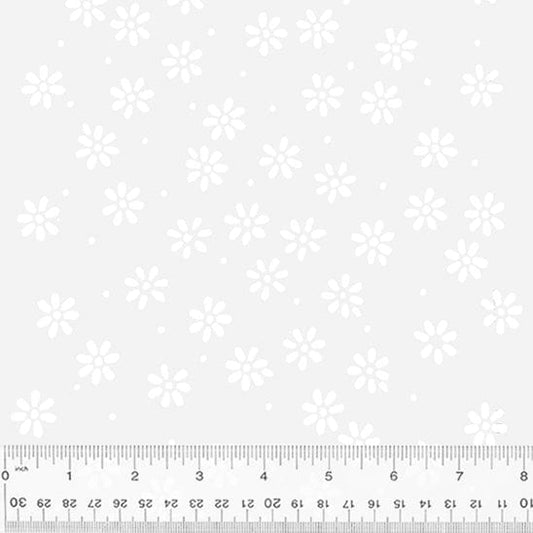 BeColourful Blush - Ditzy Daisy in Sparkling White on White - Jacqueline de Jonge - BCB26Q-X - Half Yard