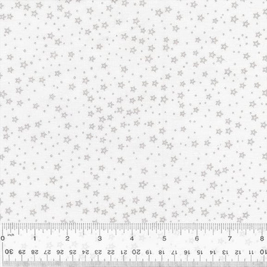 BeColourful Blush - Silver Stars White - Jacqueline de Jonge - BCB27Q-2 - Half Yard