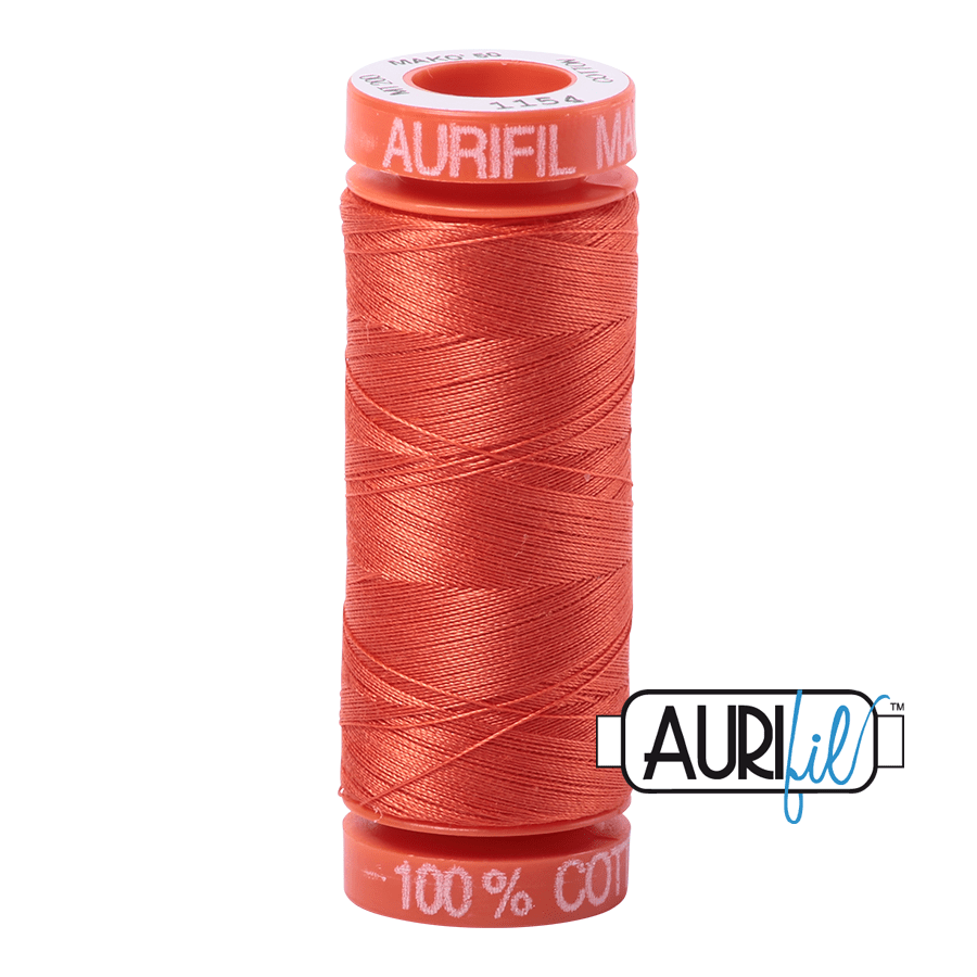 Aurifil Cotton Mako Thread - 50wt - 200m Spool - Dusty Orange - MK50SP200-1154