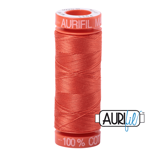 Aurifil Cotton Mako Thread - 50wt - 200m Spool - Dusty Orange - MK50SP200-1154