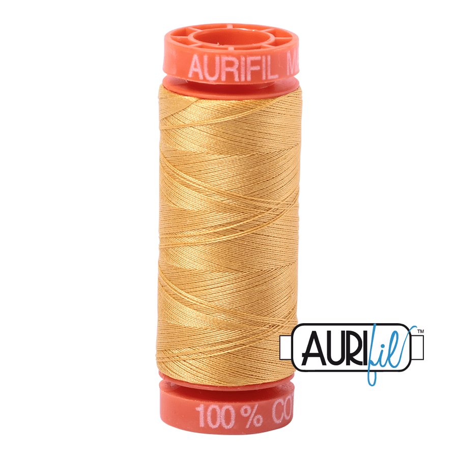 Aurifil Cotton Mako Thread - 50wt - 200m Spool - Spun Gold - MK50SP200-2134