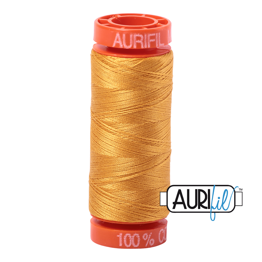Aurifil Cotton Mako Thread - 50wt - 200m Spool - Orange Mustard - MK50SP200-2140