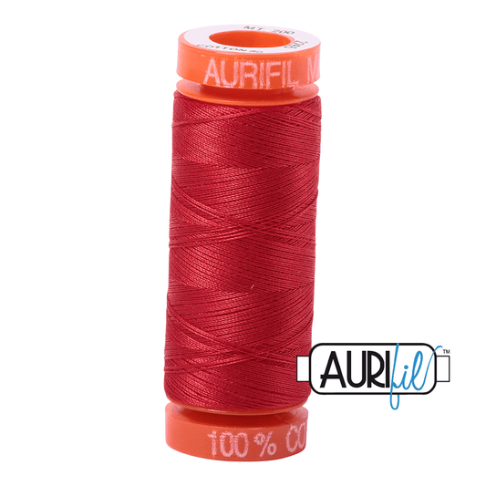 Aurifil Cotton Mako Thread - 50wt - 200m Spool - Lobster Red - MK50SP200-2265