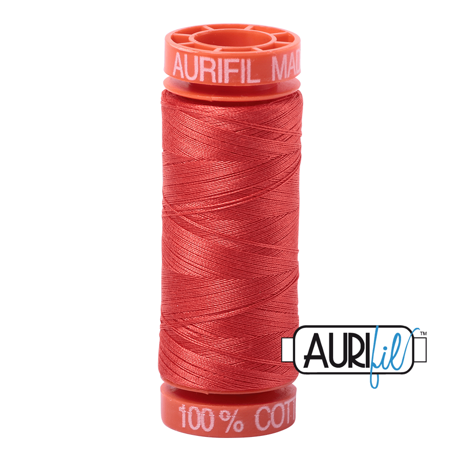 Aurifil Cotton Mako Thread - 50wt - 200m Spool - Light Red Orange - MK50SP200-2277
