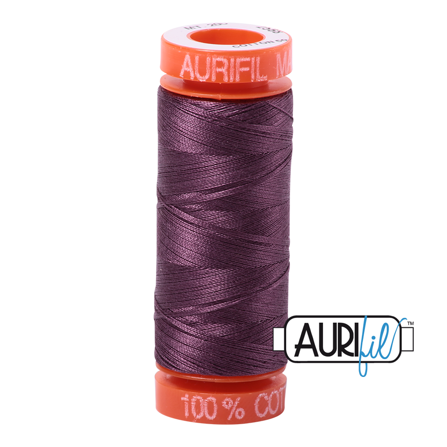 Aurifil Cotton Mako Thread - 50wt - 200m Spool - Mulberry - MK50SP200-2568