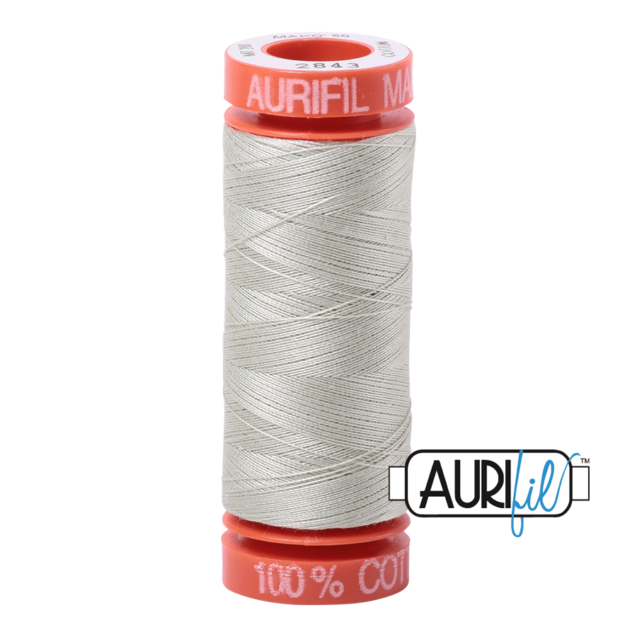 Aurifil Cotton Mako Thread - 50wt - 200m Spool - Light Grey Green - MK50SP200-2843