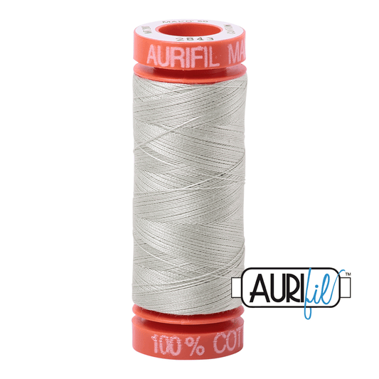 Aurifil Cotton Mako Thread - 50wt - 200m Spool - Light Grey Green - MK50SP200-2843