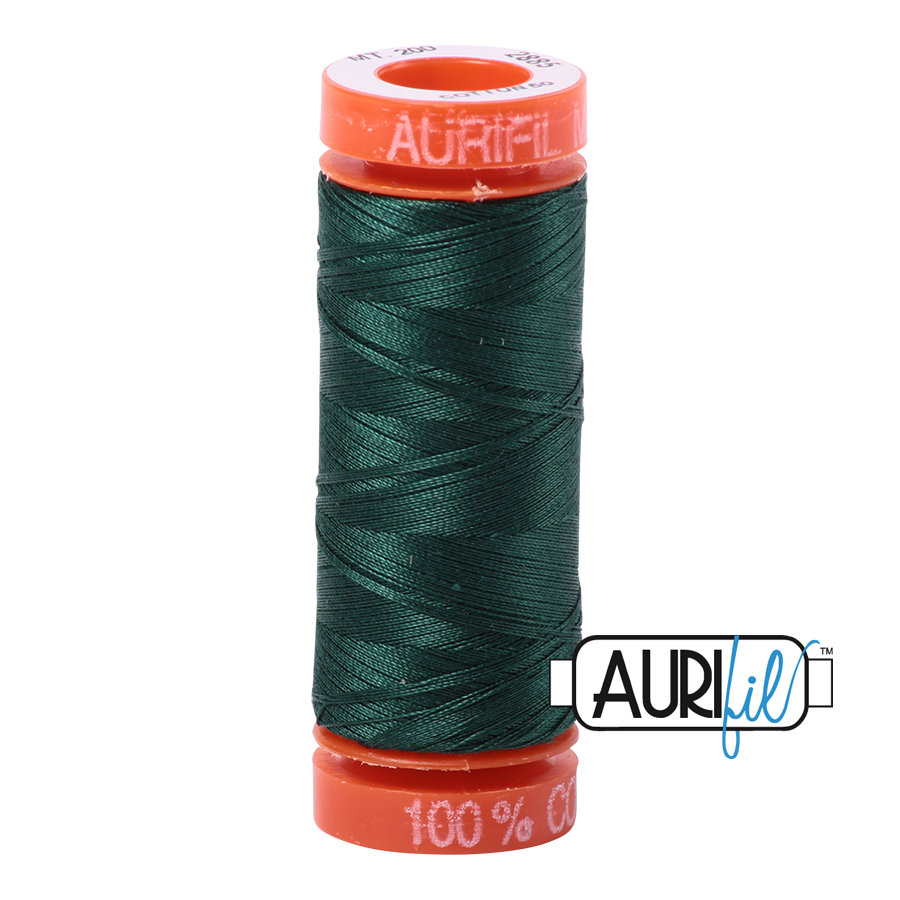 Aurifil Cotton Mako Thread - 50wt - 200m Spool - Medium Spruce - MK50SP200-2885